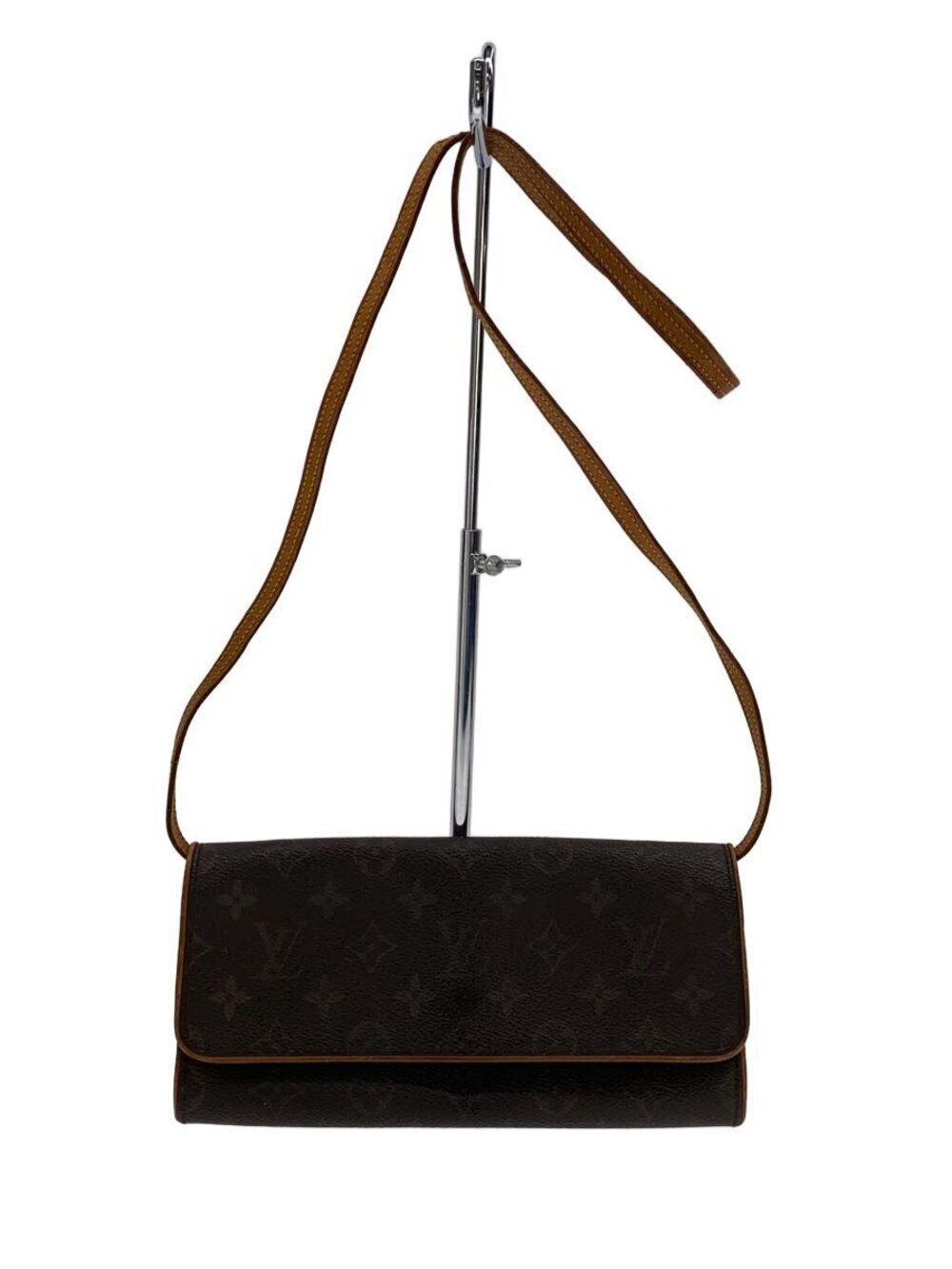 LOUIS VUITTON Pochette Twin Monogram Canvas Brown